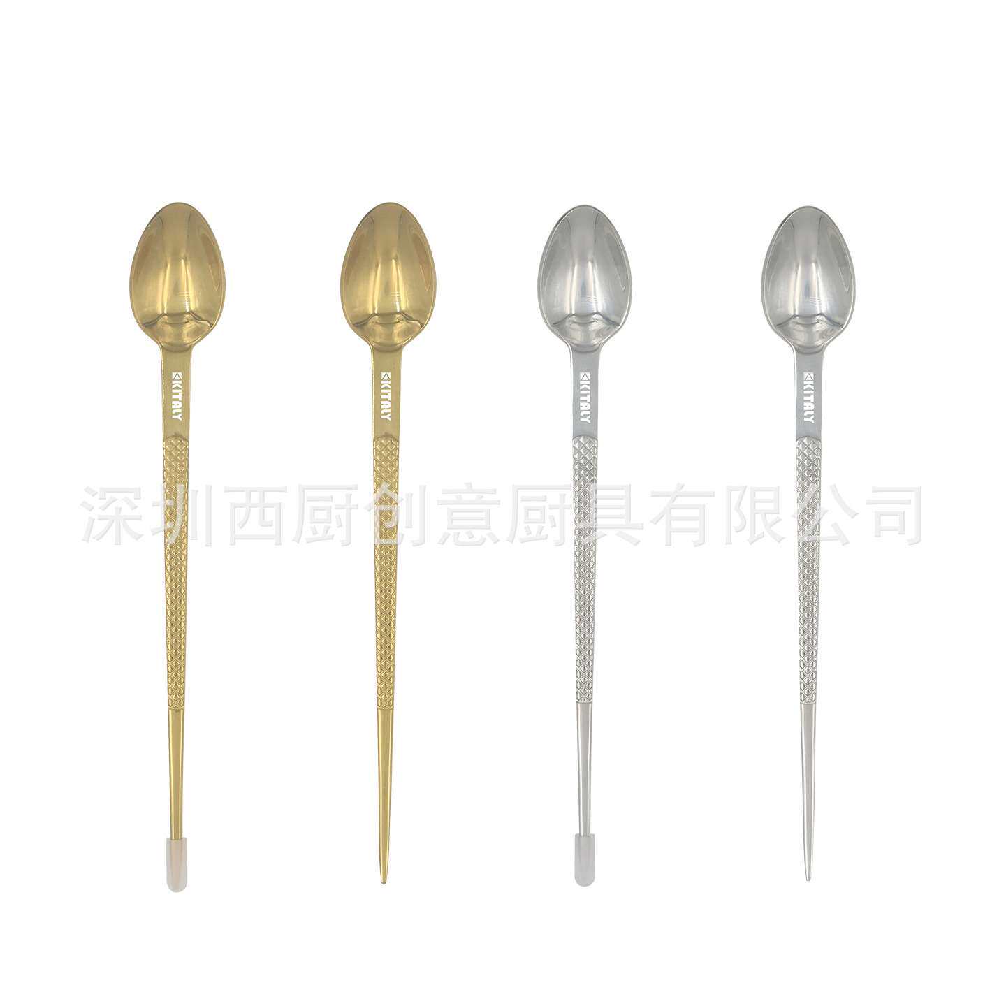 KITALY不锈钢品尝勺尝味勺一体式厨师两用镊子勺子分子料理工具