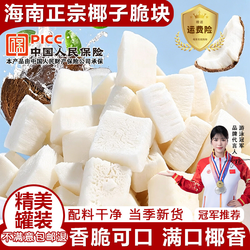 当季香烤椰子脆块500g生椰子脆片椰子角椰子干海南三亚特产零食