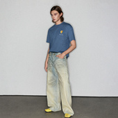 复古休闲纯棉宽松日常圆领短袖 Deep Rain撞色漫游美式 T恤