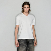 水洗做旧宽松短袖 Deep Rain纯竹节棉简约纯色复古美式 T恤