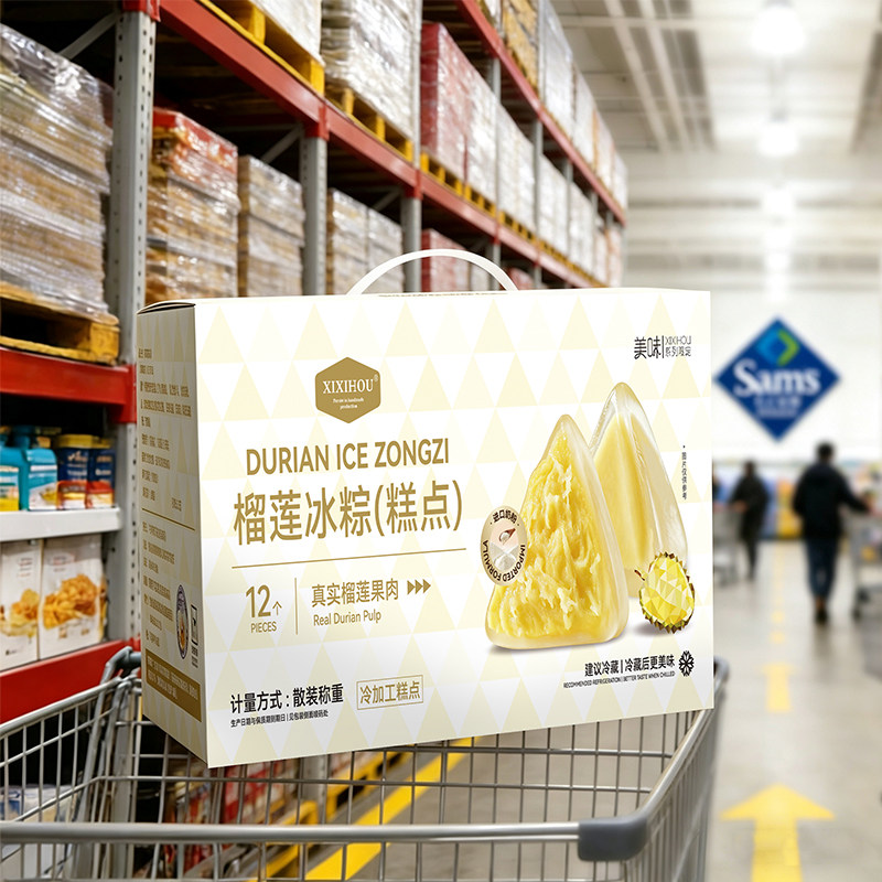 【会员超市】金枕榴莲冰粽子榴莲果肉星冰皮休闲零食端午节送礼盒