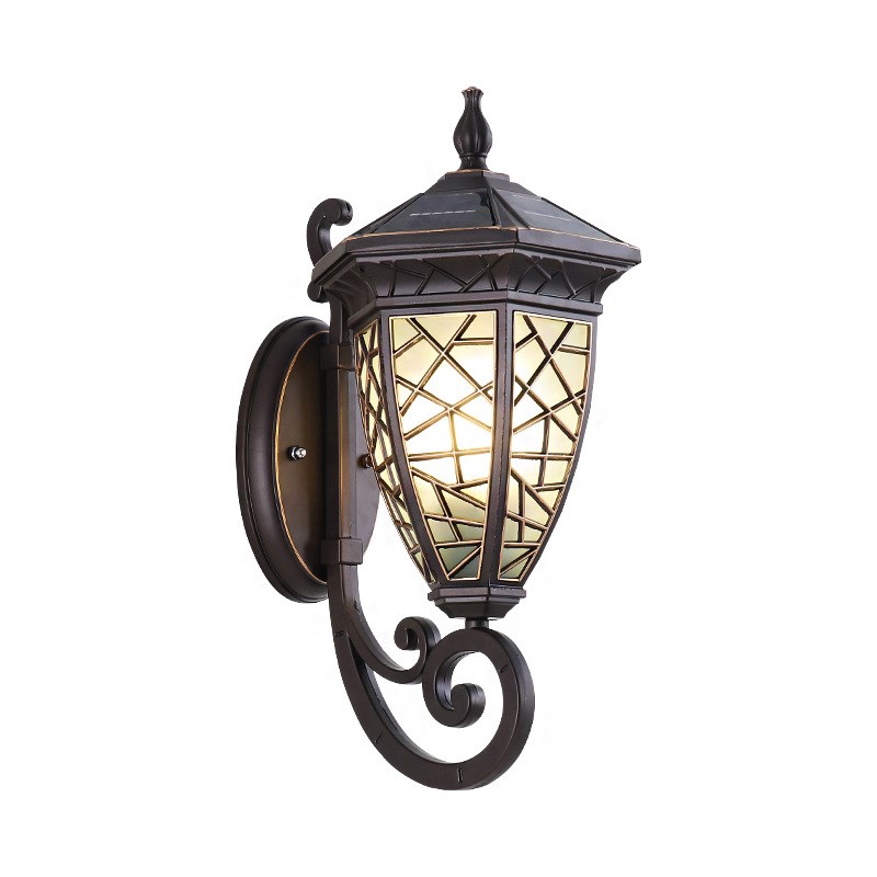 太阳能壁灯户外防水美式感应灯新中式大门室外别墅花园庭院围墙灯