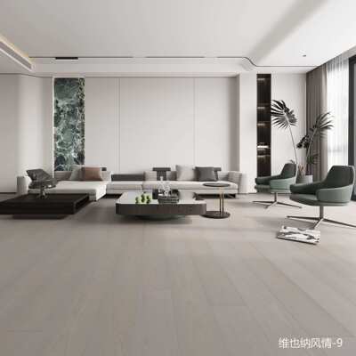 木皮面新三层实木地板家用别墅原木奶油风厂家 防水复合地板