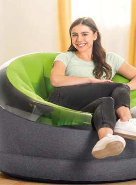 intex 66581绿色圆形单人沙发折叠充气沙发家庭沙发懒人沙发