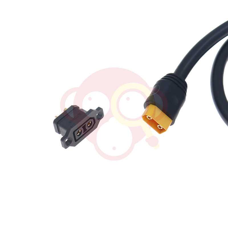 XT90H-M公头电源线LSD50户外电源裸铜绞线镀金插头150cm线束6平方