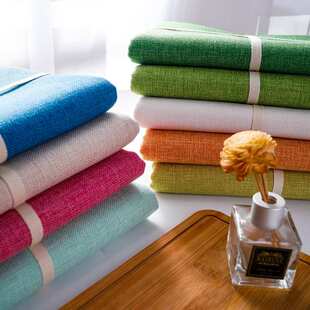 沙发布料面料 亚棉麻老粗布头高档抱枕套罩桌布红布手工自己做