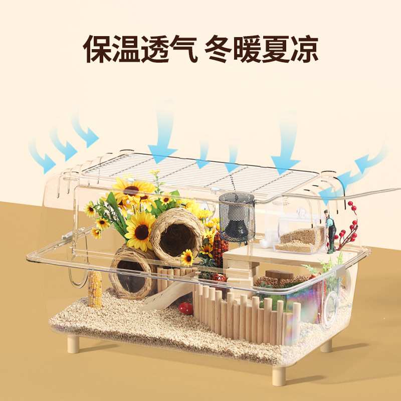 芦丁鸡饲养箱透明水晶养殖专用易清理爬宠小鸡箱子宠物箱鸡窝笼子