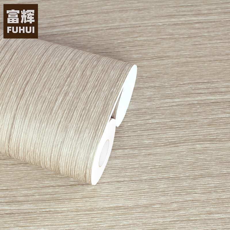 韩版特厚木纹自粘墙纸壁纸原木色家具翻新贴纸酒店工程波音软片