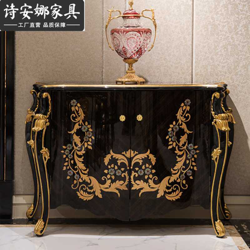 欧式玄关柜新古典入户门厅柜轻奢进门隔断柜客厅装饰柜简欧餐边柜