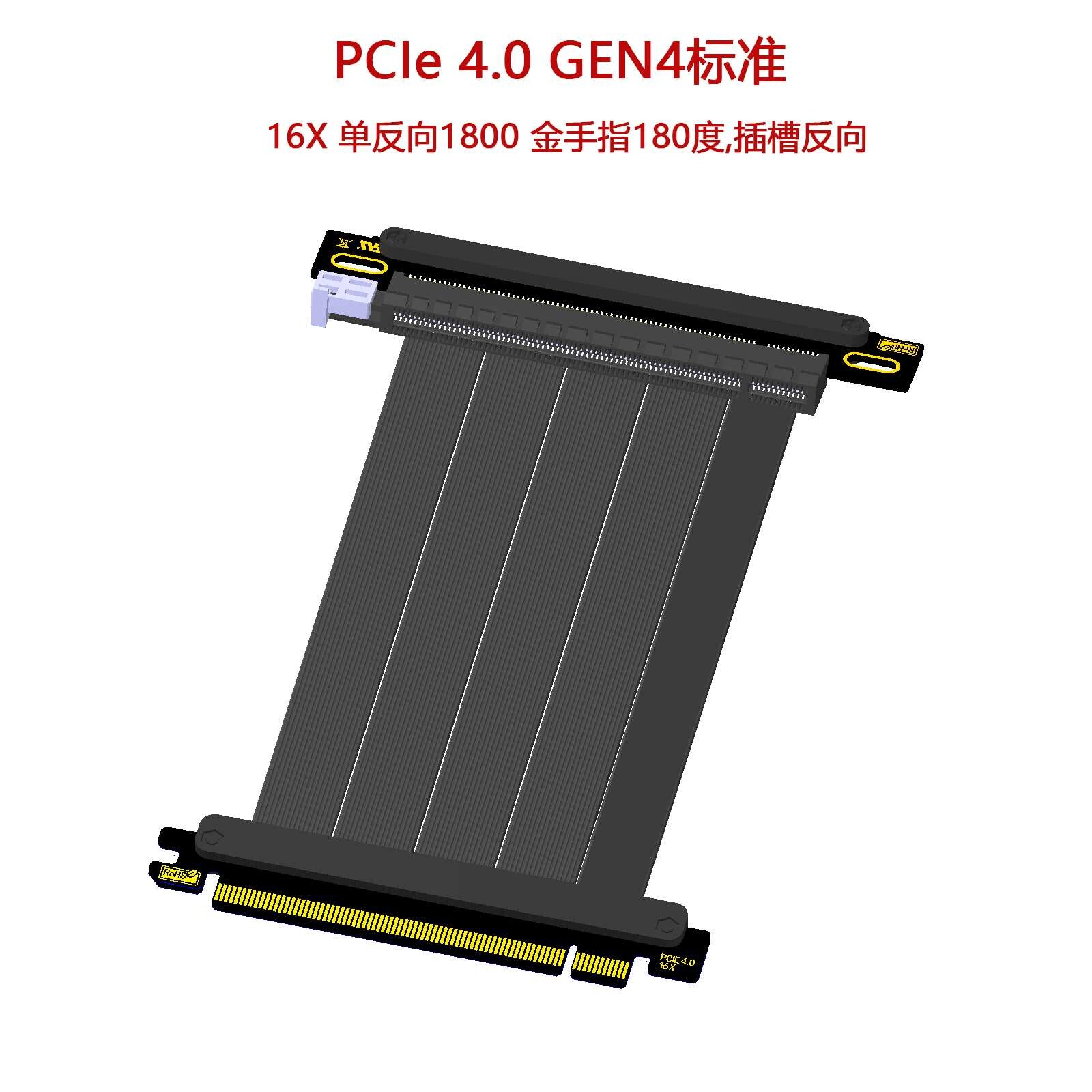 PCI-E4.0 16X 双反向显卡延长线Itx机箱 A4迷你小机箱