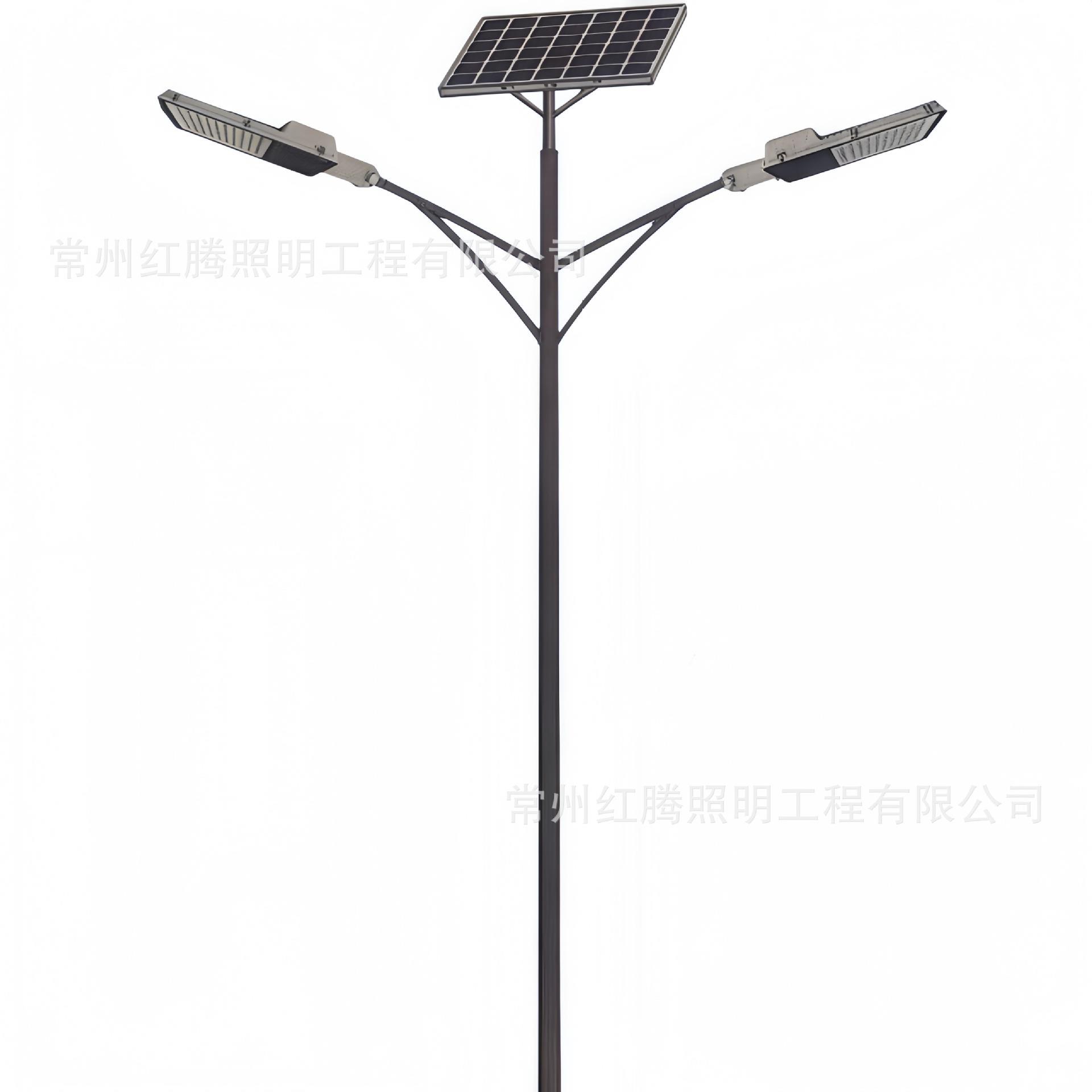 8米单臂双头路灯6米80w户外路灯杆双板照明灯工程款