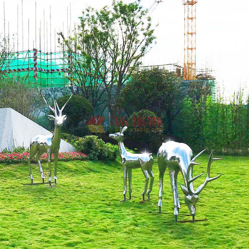 依塔斯不锈钢鹿群雕塑小区公园步行街游乐场动物碧桂圆模型户外