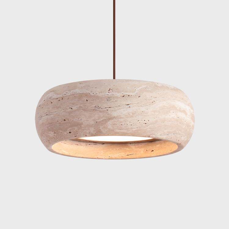 QIANXI卧室床头吊灯诧寂中古黄洞石全光谱LED小吊线灯玄关走廊