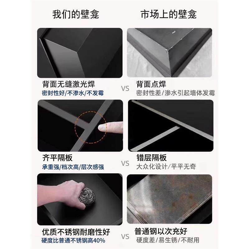 304不锈钢壁龛柜可订双层隔板金属壁龛嵌入式成品卫生间浴室新品