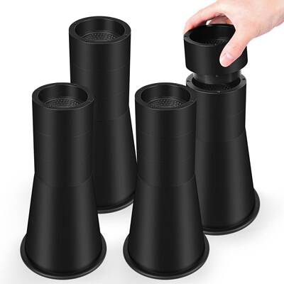 增高尺寸为6/7.8/9.6/11.4英寸塑料床脚沙发脚顶部刺钉底部橡胶