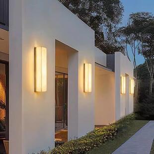 户外防水仿云石壁灯别墅花园感应外墙灯门前过道灯庭院围墙洗墙灯