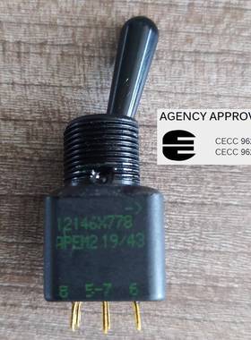 APEM防水等级IP67全黑色钮开关扳扭子CECC认证型号12146X778