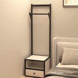 轻奢风落地卧室衣帽架床头柜挂衣架儿童房家用置物架