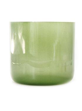 绿色透明水晶歌唱碗颂钵瑜伽减压愈合打击乐器水晶音乐钵