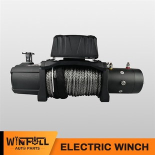 13000LBS无线遥控防水电动绞盘带尼龙绳 安全便携车载吊机绞盘