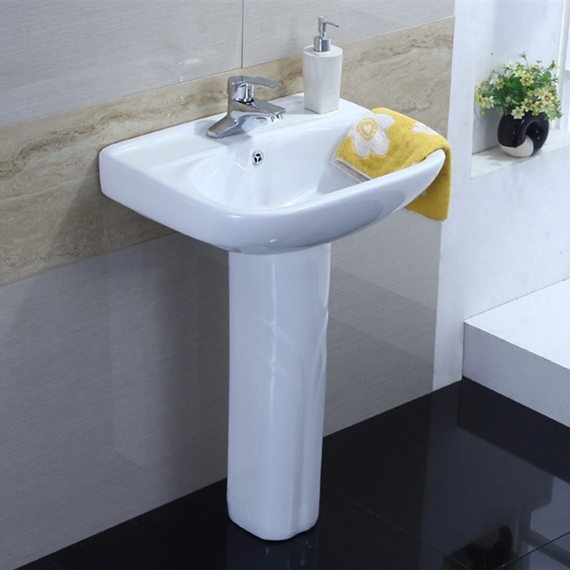 分体式台上盆柱盆 陶瓷立柱盆 艺术立柱盆供应工程酒店