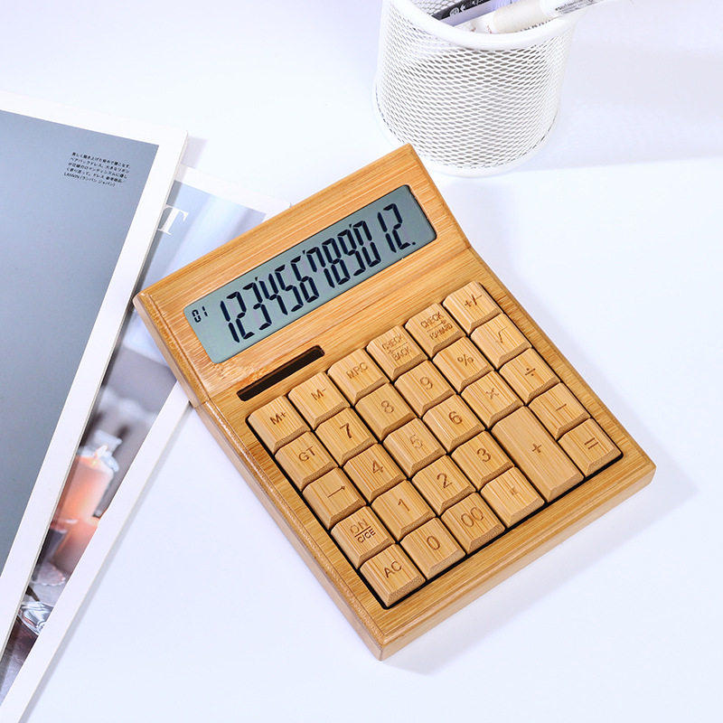 12位真太阳能纯竹计算器摆件