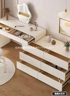 实木妆奶柜风梳妆台斗35667柜一油体可伸缩转角化桌卧室网红烤漆