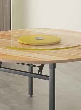 加厚木实叠大圆桌面板桌子餐桌15人2饭桌带转盘1DEP00家折用圆形