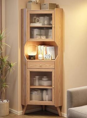 实木三角厅形转角客墙角柜沙RHL发边拐角靠墙小柜型置物架餐边柜