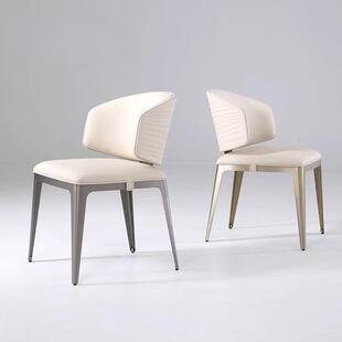 式餐LWJ椅家用高波定纹性舒意适别墅大平层餐厅现代简个约靠背舒