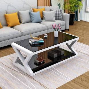 简约现代茶几小户型客WPU厅家茶用出化租房钢桌玻璃桌子办公室茶