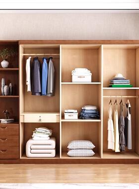 实衣柜家用木室简约现代大衣45437橱经中式济型木质简易收纳卧储