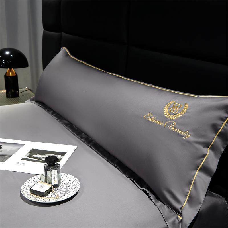 6z1纯棉色枕头套一对100F77JJ7J6支素/刺绣情侣双人长枕套抱枕套1