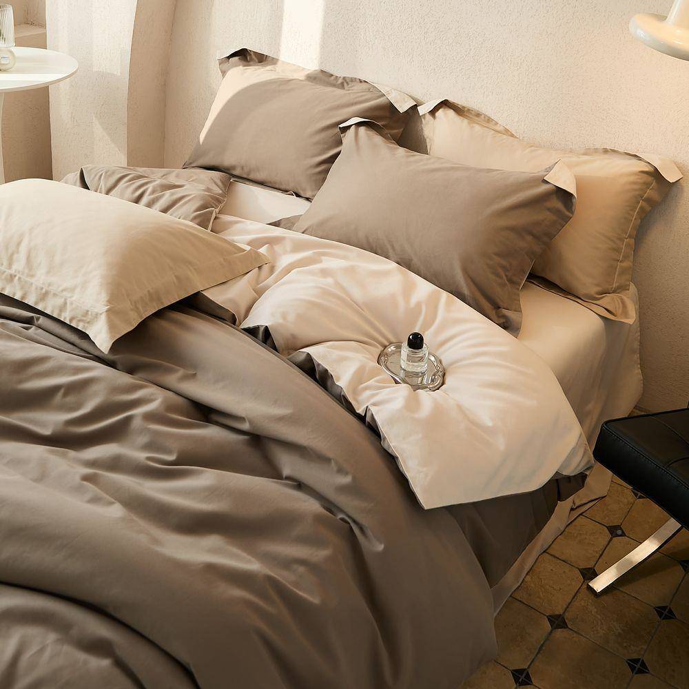 全棉244款磨毛四件套纯棉长绒棉秋双冬季加厚纯色拼用床单床上品L