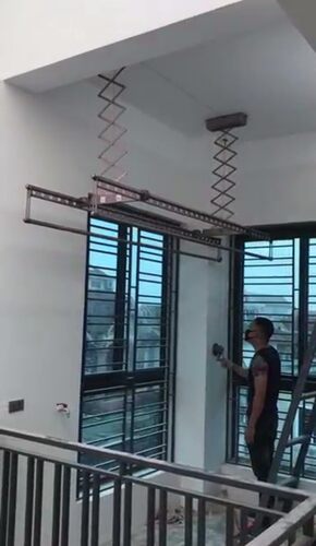 MS03手摇升降晾衣架内阳台外贸晒衣架衣架壁挂式升降器升降式