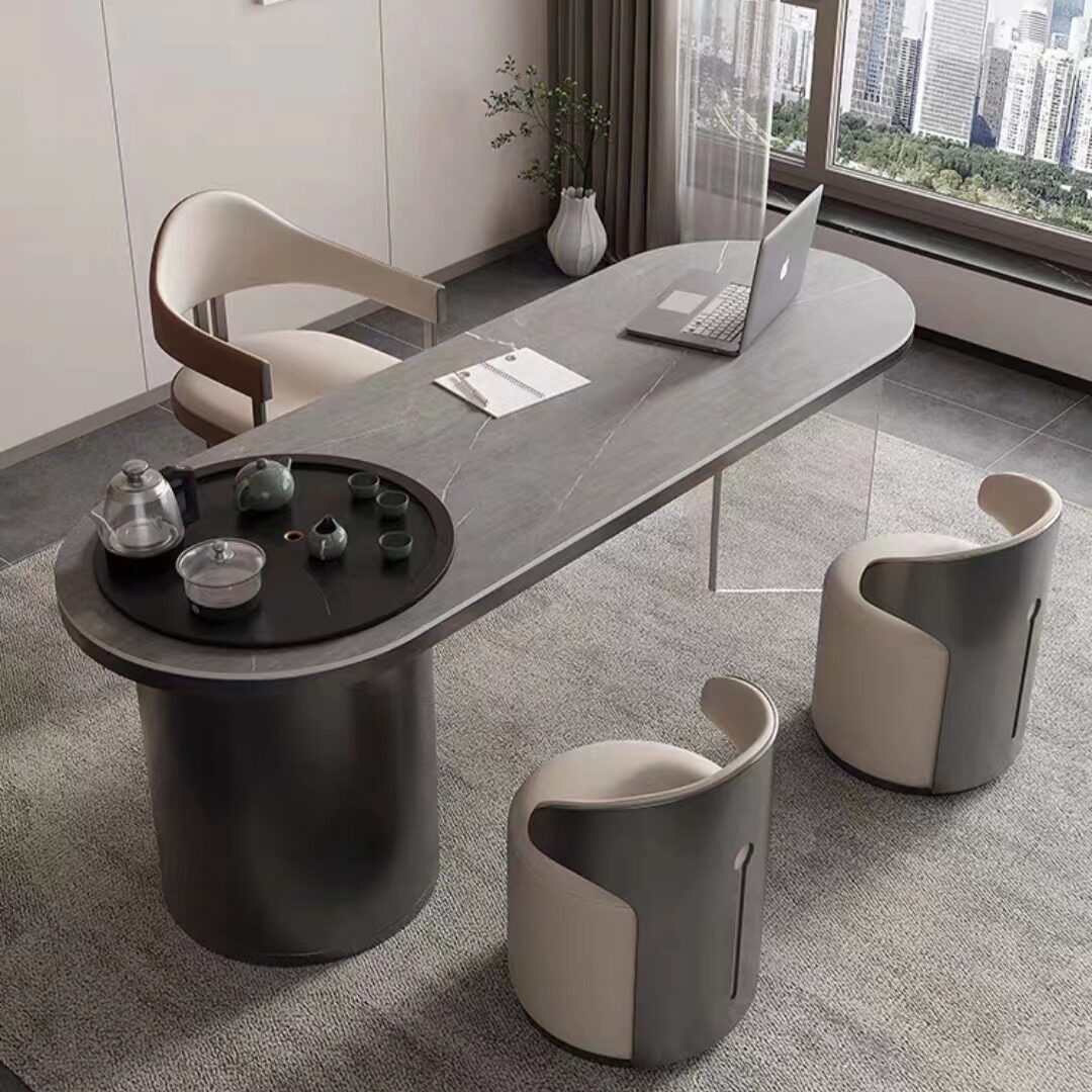现代轻奢岩板小户型泡茶桌