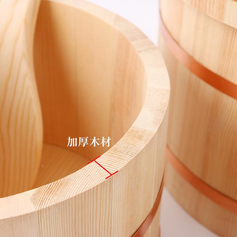 日寿司拌饭盆饭紫铜箍寿司桶大容量商用724带式桶盖木料理捞木盆