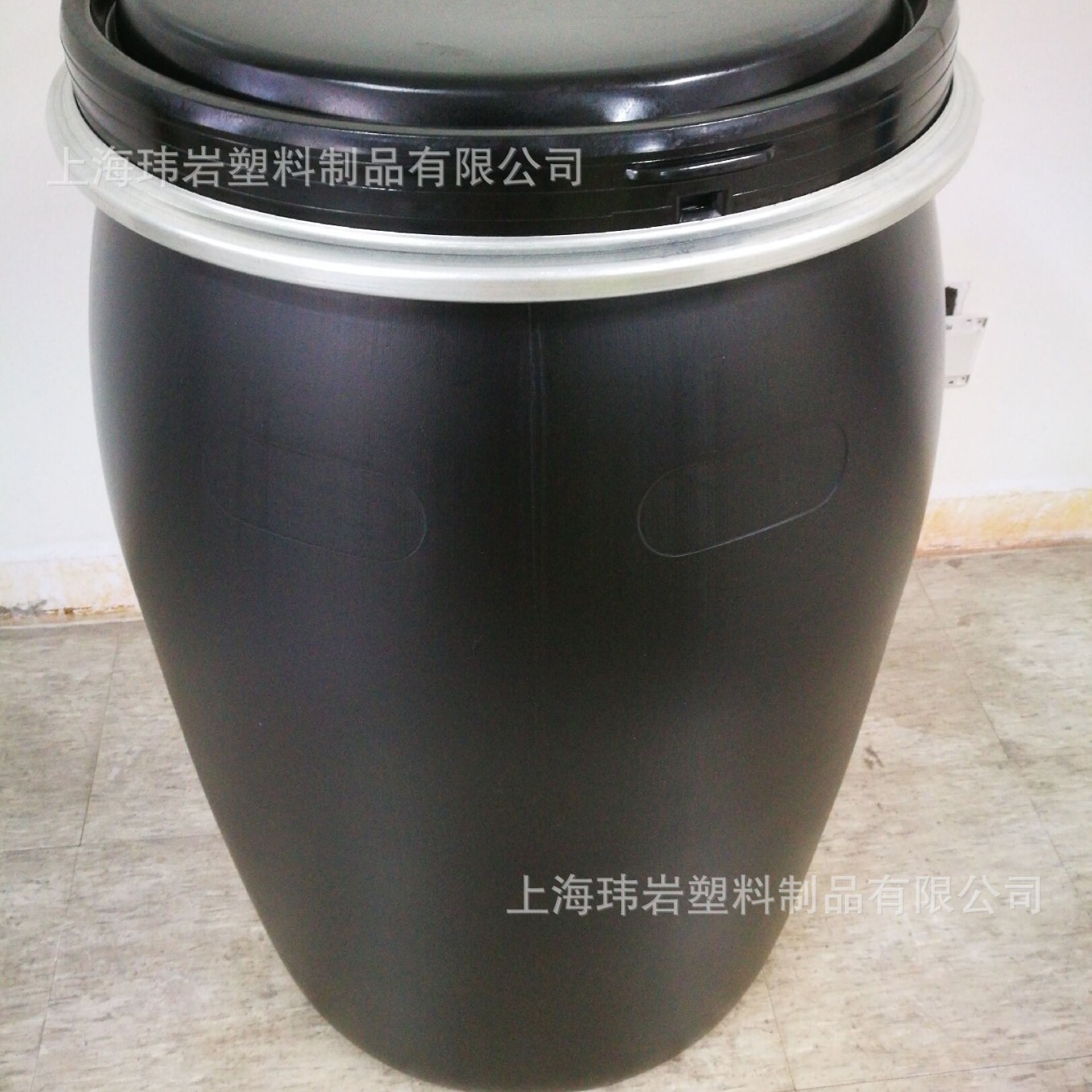 120L黑色桶法兰桶塑料桶直桶化工桶黑桶抱箍桶大口桶耐酸碱