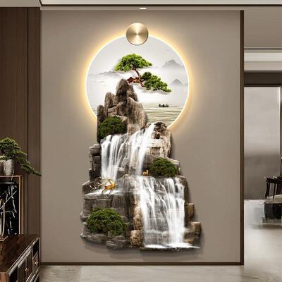 LED灯流水生财入户对HLT-469关装玄饰画挂过画立体门高端客厅走廊