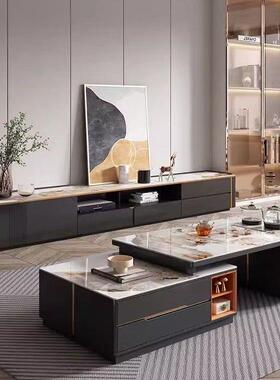 功岩板功夫茶几PDD62727家泡用伸缩客厅茶茶台一体轻奢现代多能电