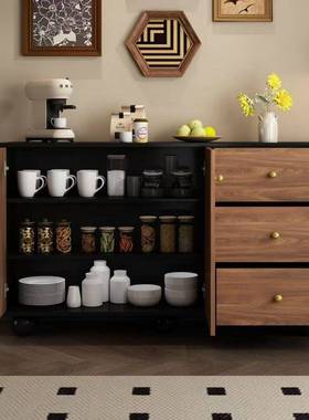 中风式五斗抽屉柜卧室物柜实柜木床尾柜储物柜立抽屉中YDU古置餐