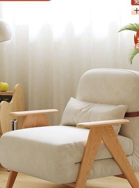 实木懒人沙型床折叠两用多发功能小户家用新可躺可睡沙MJC发伸款