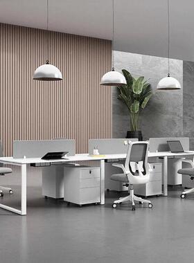 职办公电桌椅组合简代约现白色2/员NZE4/6人位员工脑屏风工位财务