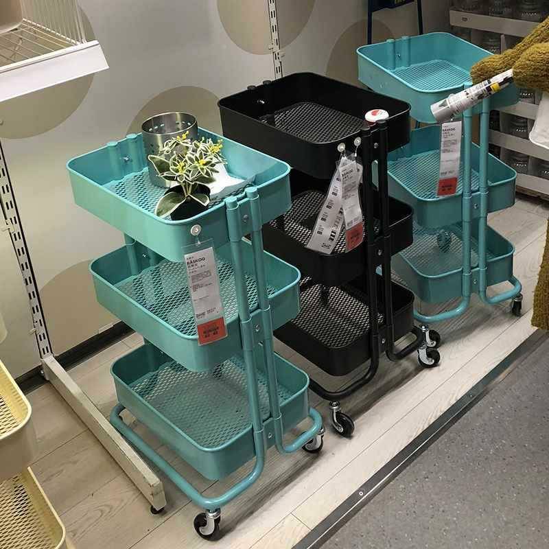 儿推车子置物架落地多层可移动带轮储物婴架家用厨295手房小收纳