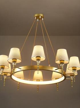 厅式乡村吊灯客厅简约大气主灯古温复美馨卧室护80934眼灯创意餐