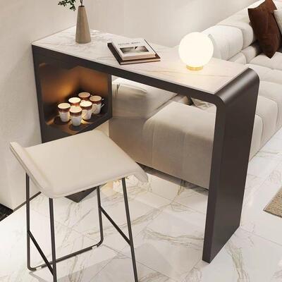 休闲你XWC吧台家用小吧台简脚约岩板高桌长条桌桌客厅迷沙发阳台