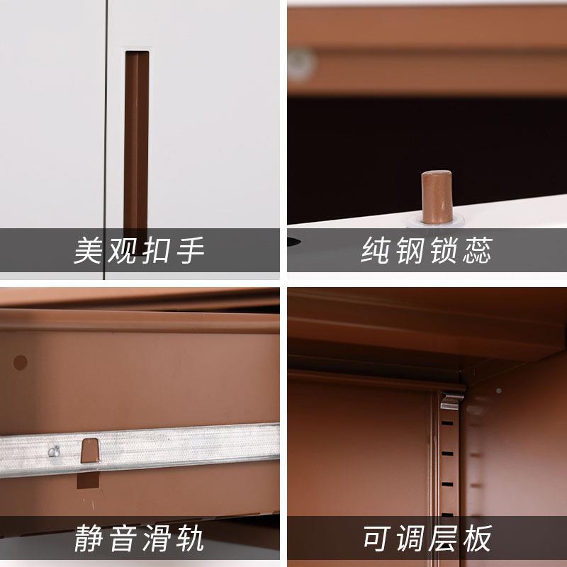 钢制拆装办公文件柜JII色铁皮窄边档案储柜带锁套证凭柜资料铁柜