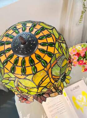 厂家美直销14寸向日葵台TJ1351-1帝凡尼式田园色玻璃卧室彩书房装