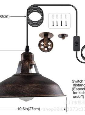 跨升LZP境色降吊灯美铁式乡村复古工业风餐厅灯床头卧室个性创意