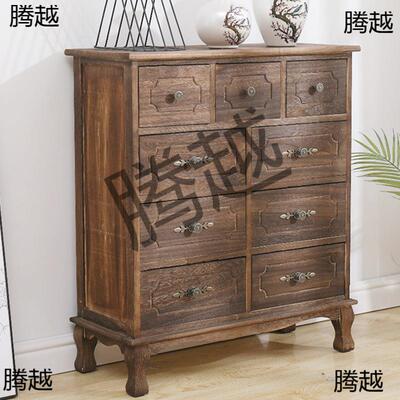 纳美式复古乡村七室斗柜GLI实木五斗柜客储物厅柜卧多层橱柜床头